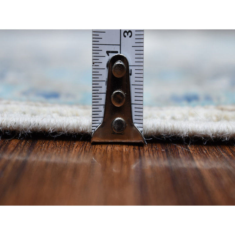 Tapis de couloir en laine de conception unique noué à la main Ivoire 2 pi 6 po x 9 pi 6 po Tapis décoratif