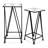 Aeriva Set of 2 Square Metal Modern Tables | Mirror Top | - Black-781659803