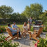 Ensemble de 5 chaises Adirondack en teck et table (4 chaises + 1 table d'appoint)