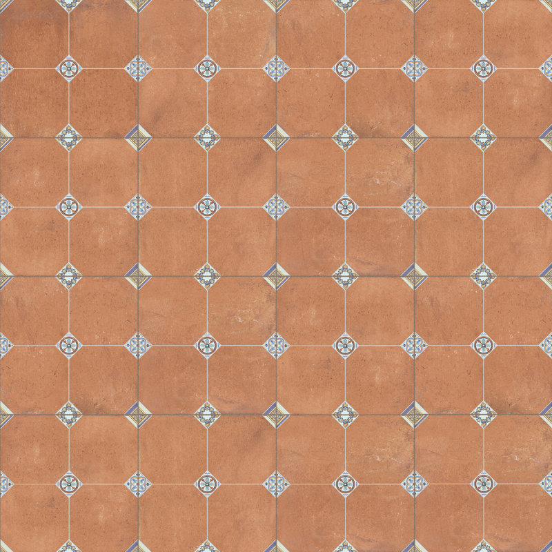 Carrelage mural et de sol en porcelaine à motifs Merola Tile Manises Décor Cuero 13" x 13"