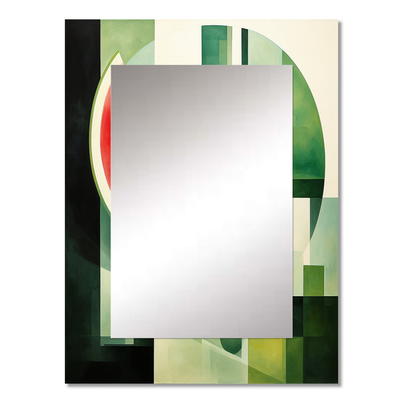 Green Green tranche melon d'eau - fruits grand miroir mural, miroir décoratif traditionnel, impression d'art en métal