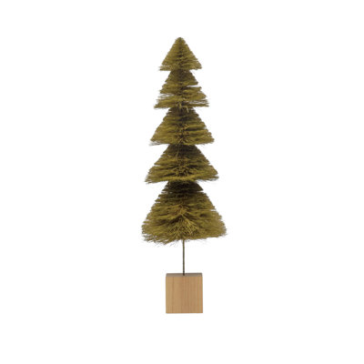 Sisal Bottle Brush Tree with Wood Base