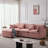 L Shape Chenille Fabric Sectional Sofa with Ottoman-2026305964