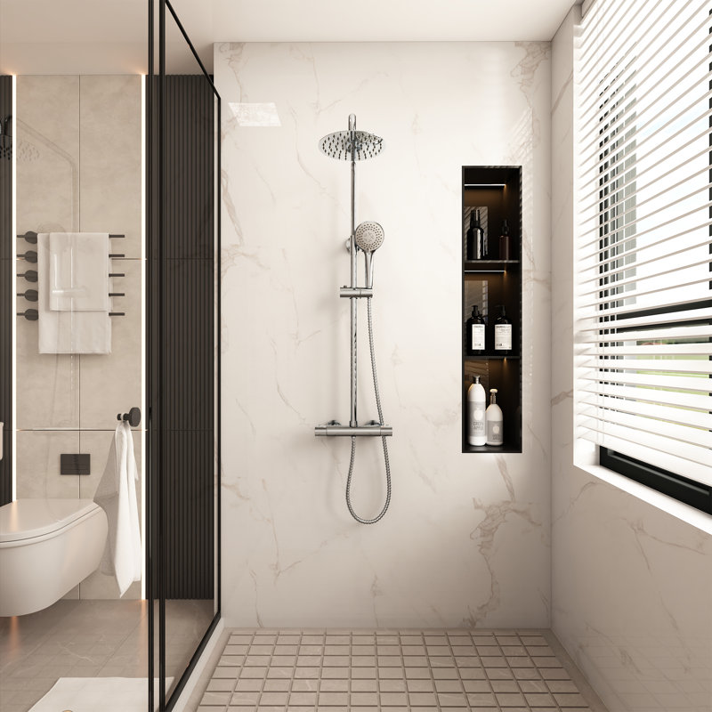 Robinet de douche avec valve brute, Chrome