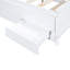 Lit plateforme de taille blanche avec rangement, tête de lit à DEL et lit gigogne simple, 3 tiroirs en bois massif robuste et rangement de rangement pour chambre à coucher, tête de lit et lit gigogne-825515156