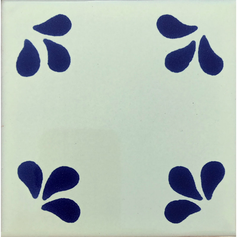 4.2" x 4.2" 9pcs TalaMex Tuliman Mexican Clay Tile Handmade Talavera Backsplash Mosaic
