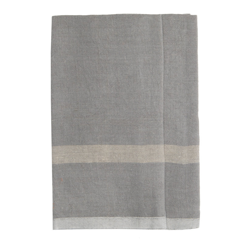 Stripe Tea Towel Kitchen Towel, Gray/Natural