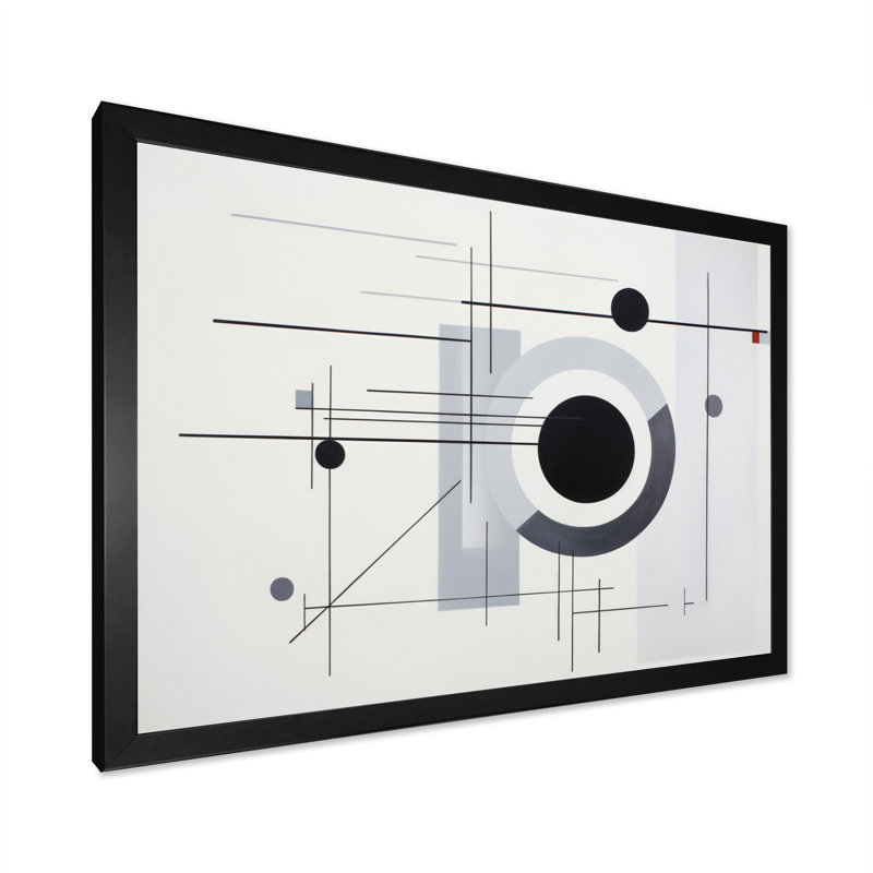 Symphonie géométrique du suprématisme gris I, Cadre photo noir, H 30 po x l 40 po x P 1,5 po