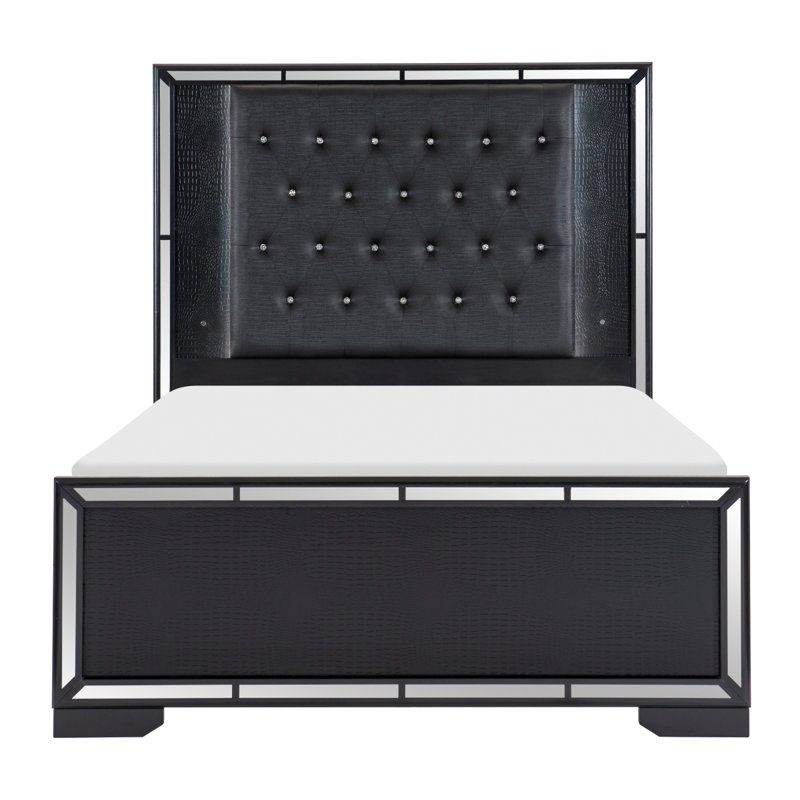 Grand lit plateforme Guylain, Grand, Noir