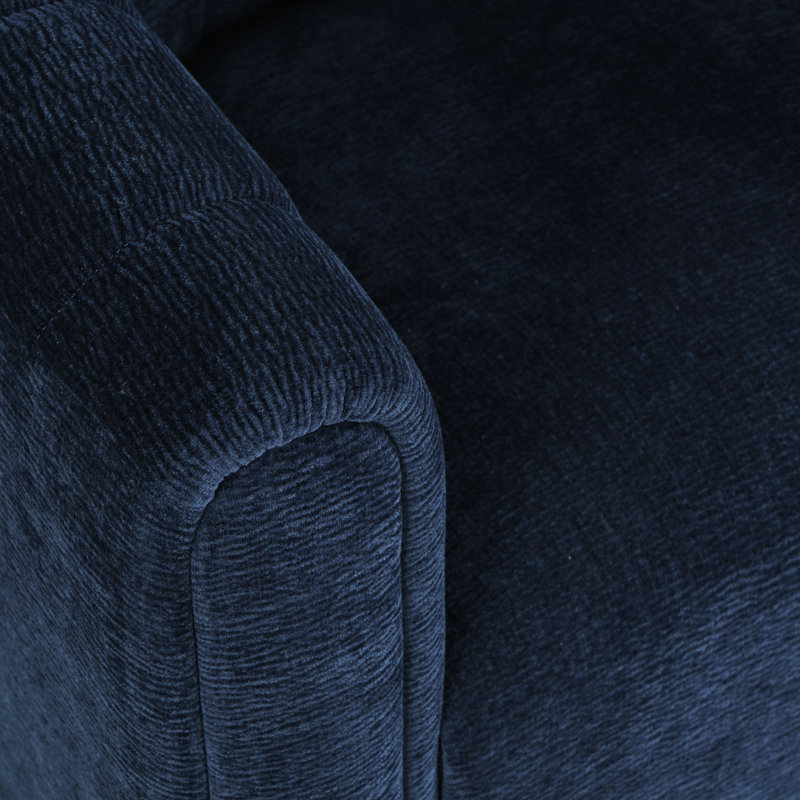 Fauteuil d'appoint rembourré et capitonné Grande Modern, Bleu