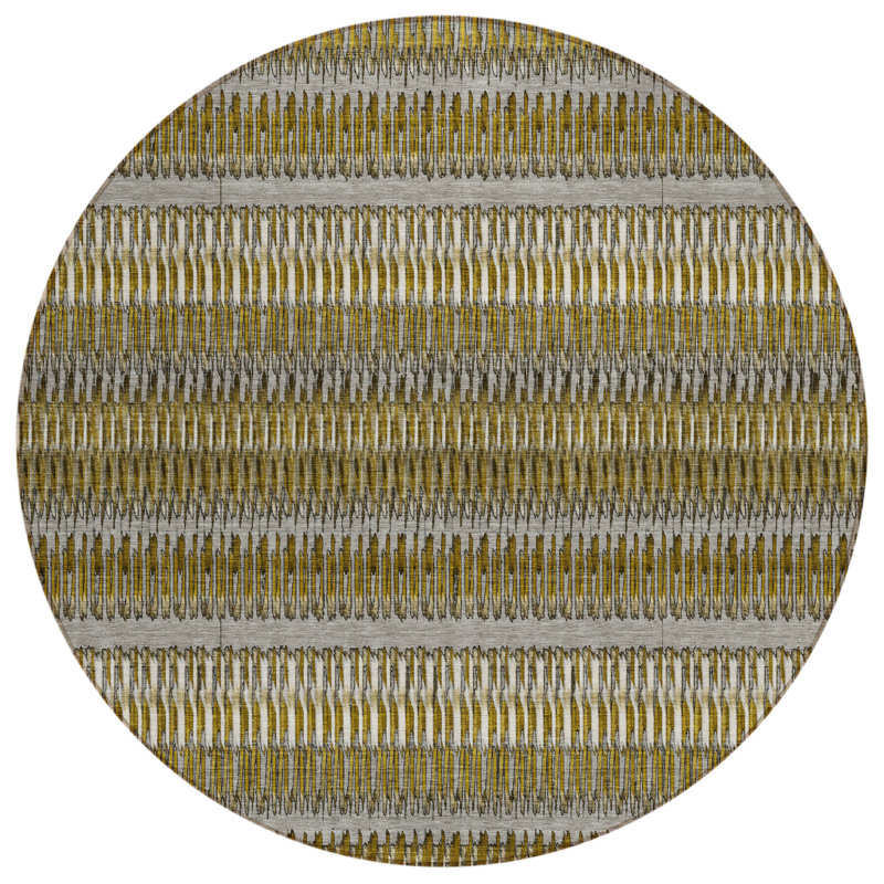 Tapis extérieur lavable rayé 8 pi Coffee and Taupe