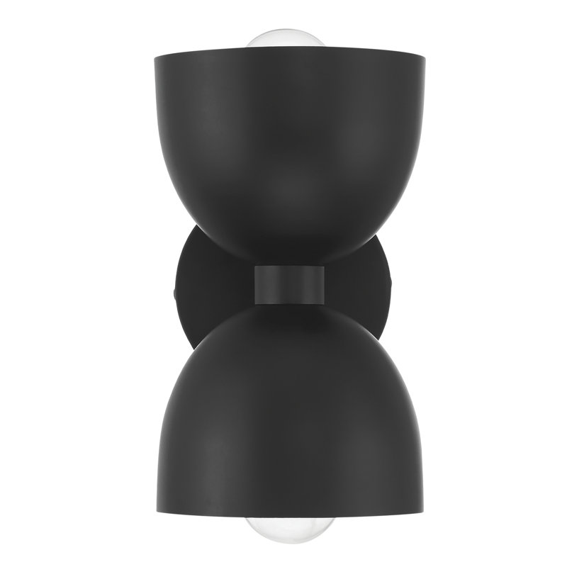 Hunter Erling 1 Light Medium Sconce Wall Light Fixture, Black, Matte Black