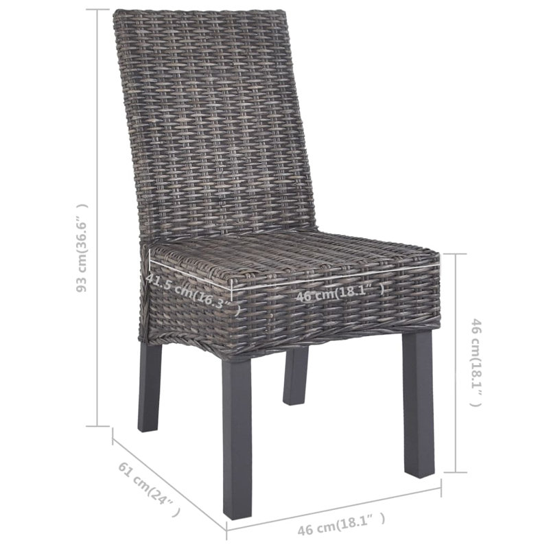 Chaise d'appoint pour la cuisine Kubu, Gris