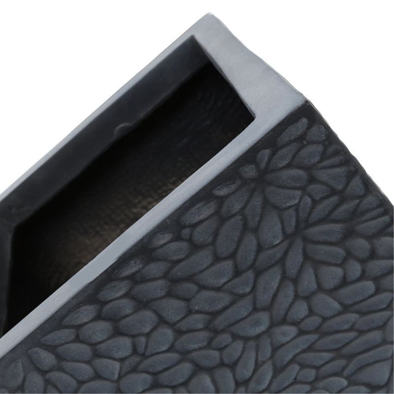 Large Magnesium Oxide Planter Of 4, 16.9" To 9.25" , Grey Modern Planters With Drainage For Patio Decor 14.37" 11.6" Style Balcony And Outdoor