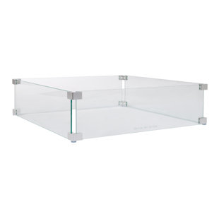 Fire Sense Wind Guard Clear Tempered Glass, Best Viewing Experience for Propane Gas Fire Pits & Patio Heater-22.5 Inches