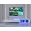 Meuble télé avec armoires de rangement, meuble télé à DEL extensible avec télécommande, centre de divertissement moderne à lumières changeantes à modes multiples avec forme chanfreinée