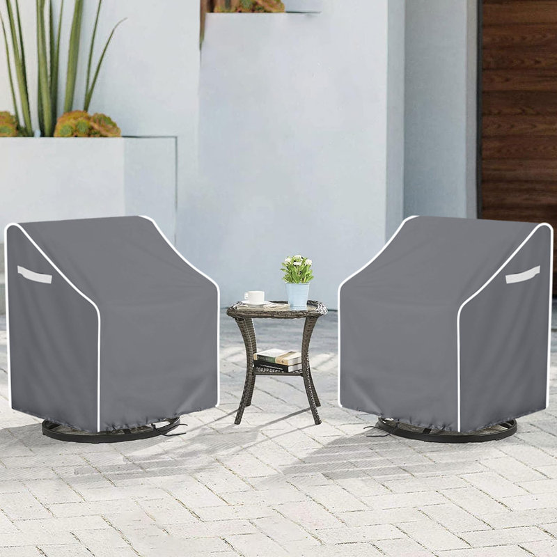Patio Waterproof Swivel Chair Cover, Gray, 38"H x 37" W x 39" D