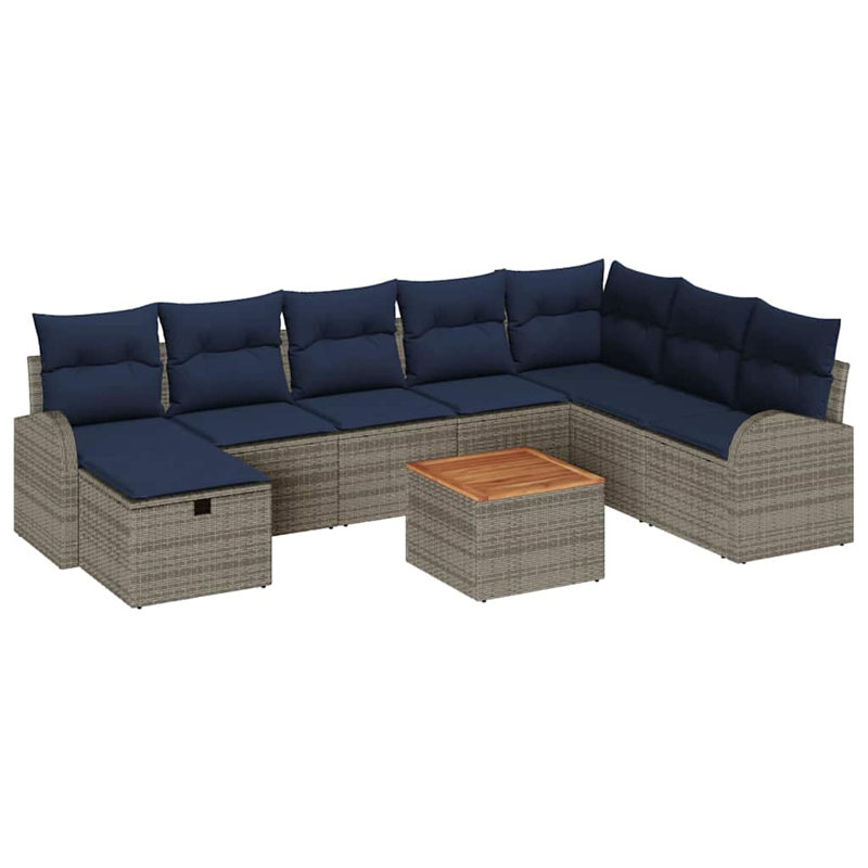 Ensemble de canapé de jardin avec coussin 9 pièces vidaXL