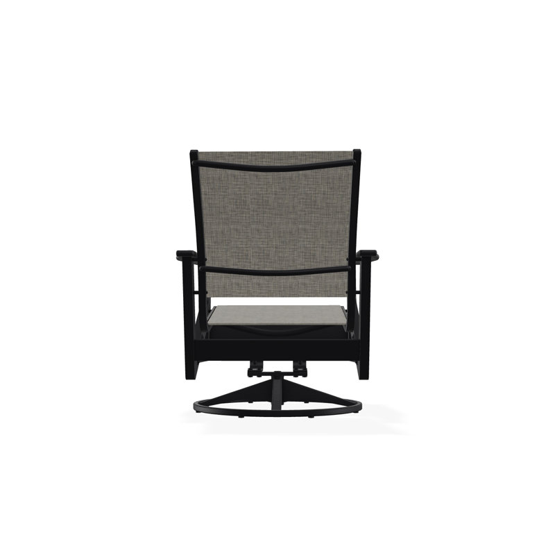 Wexler Outdoor Swivel Lounge Chair, Black, Storm