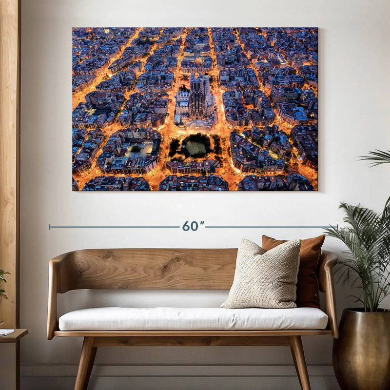 Barcelona City Lights, 34" H x 51" W