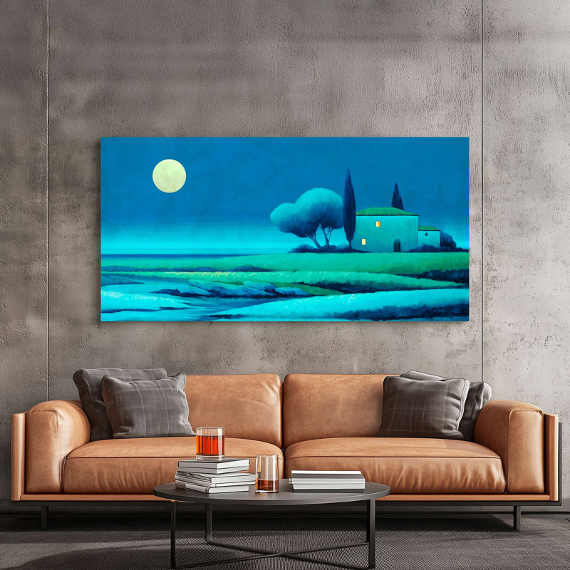 Landscape: Moon Over The Countryside by Stefano Renaldi - Wrapped Canvas Print, 50 cm H x 100 cm W