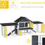Large Outdoor Rabbit Lodge - Solid, With Hut And Ramp, Grey Coop Spacious, Dark