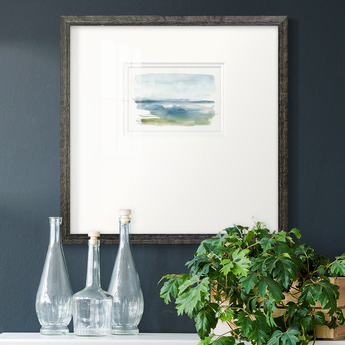 Coastline Splash IV Print, 21" H x 21" W x 1.125" D, Black