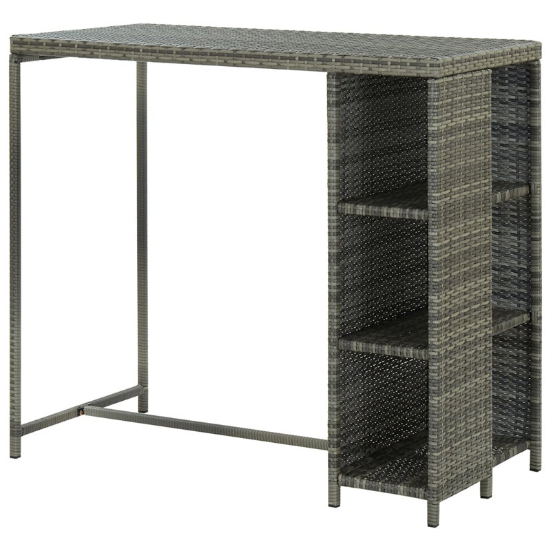 Gardette Rattan Bar Table, Grey