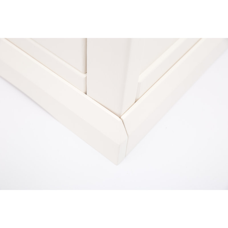6 Drawer 110cm W Double Dresser, Off White