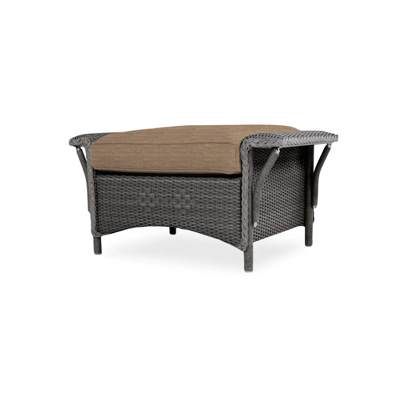 Nantucket Outdoor Ottoman, Charcoal, Woodgrain Ash