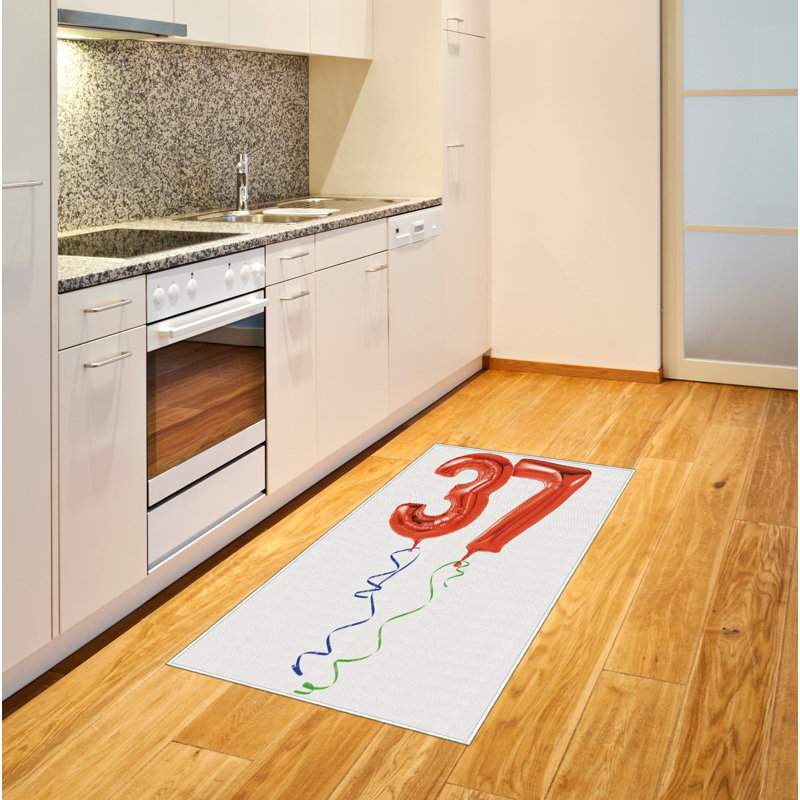 Birthday High Density Long Fiber Poly Threads Decorative Area Rug Carpet, Rectangle 4' x 5'8"