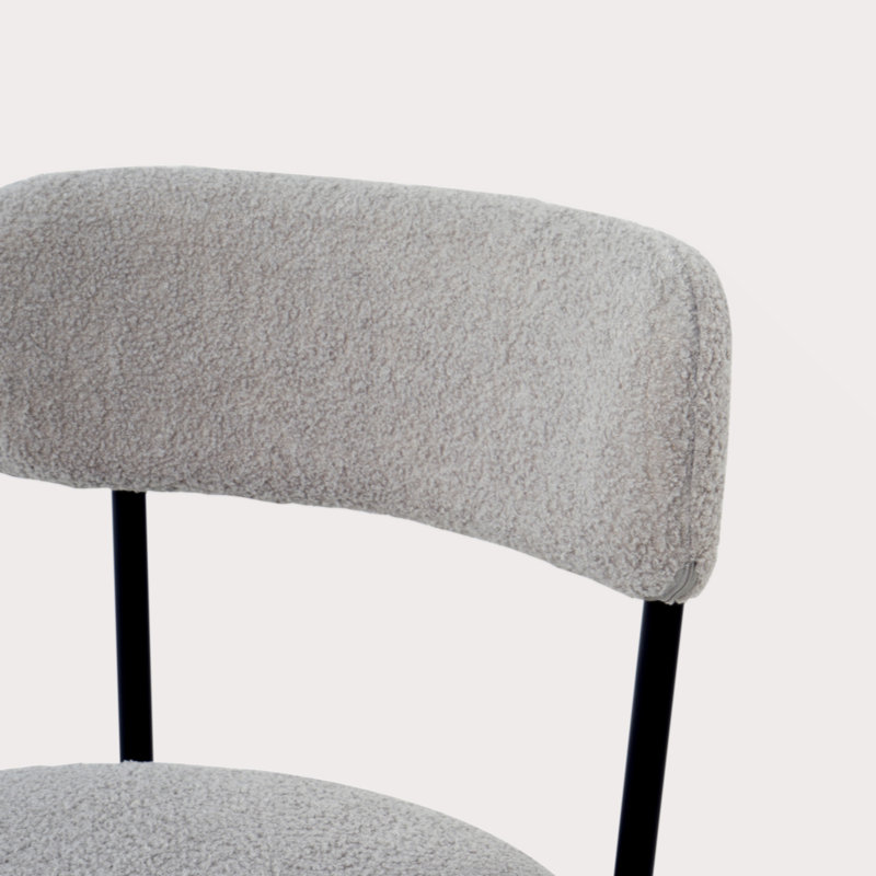 Ensemble de 2 chaises en métal pour salle à manger moderne, Gris clair, Noir, noir, noir, noir