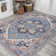 Huddleston Ornate Large Medallion Machine-Washable Blue/Beige Rug