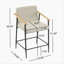 Tabouret de comptoir avec cadre en fer - ensemble de 2 - espresso + beige-2099230095