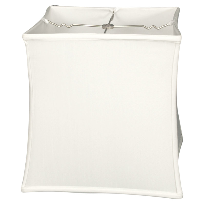 Abat-jour fantaisie en soie / shantung (araignée), Blanc / Blanc cassé, H 10 po x l 9 po x P 9 po