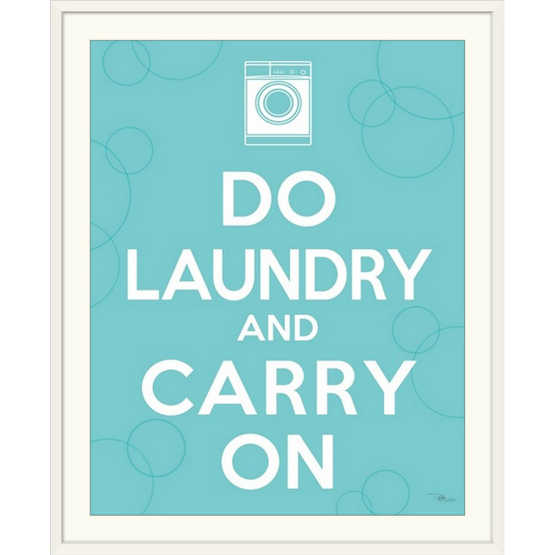« i », art textuel Laundry On, H 23 po x l 20 po x P 1 po, Cadre blanc