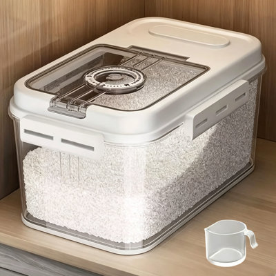 Grand contenant à farine et à riz de 5 L, contenant hermétique et résistant à l'humidité pour l'entreposage des céréales, distributeur de céréales en plastique de qualité alimentaire pour comptoir et garde-manger