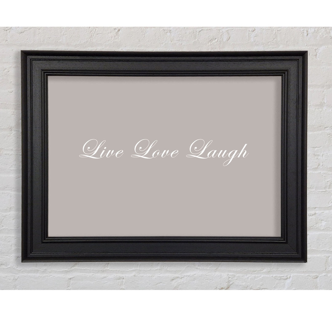 Liebe Zitat Live Love Laugh 2 Vivid Pink Gerahmter Druck