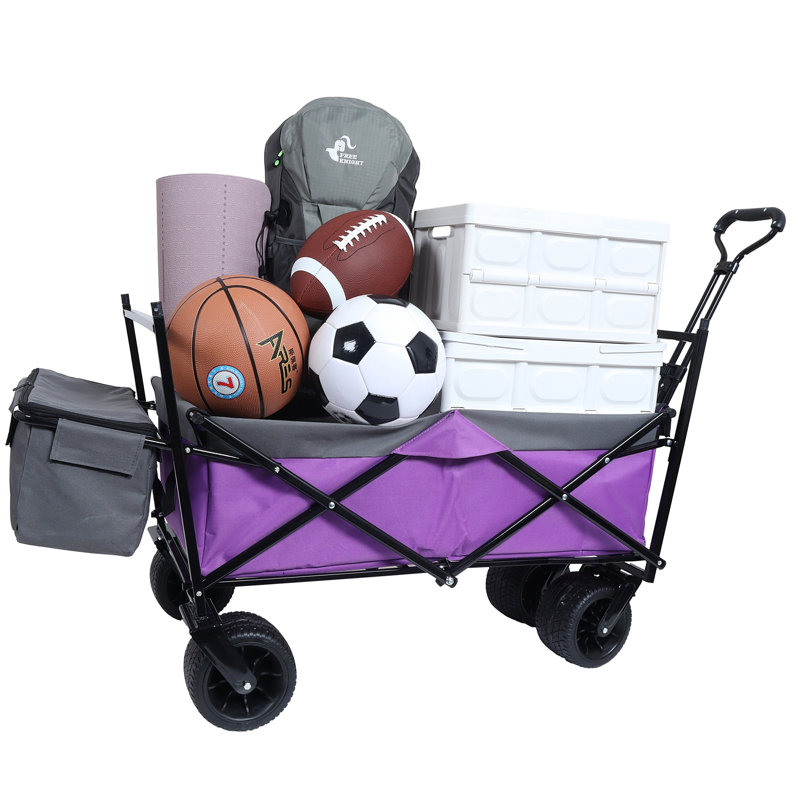 480Lbs Collapsible Wagon with Canopy, Lilac
