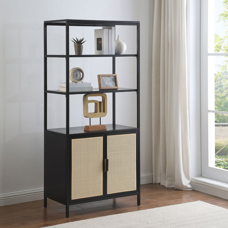 Armoire d'appoint Kenneth, Noir/naturel