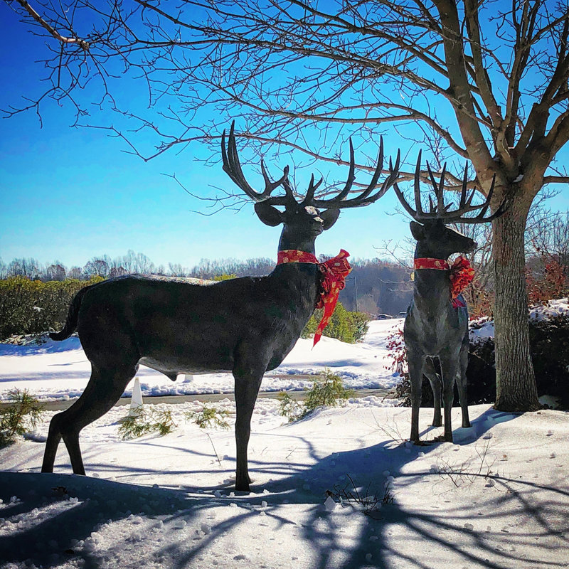 Deer Bronze Garden Statue
