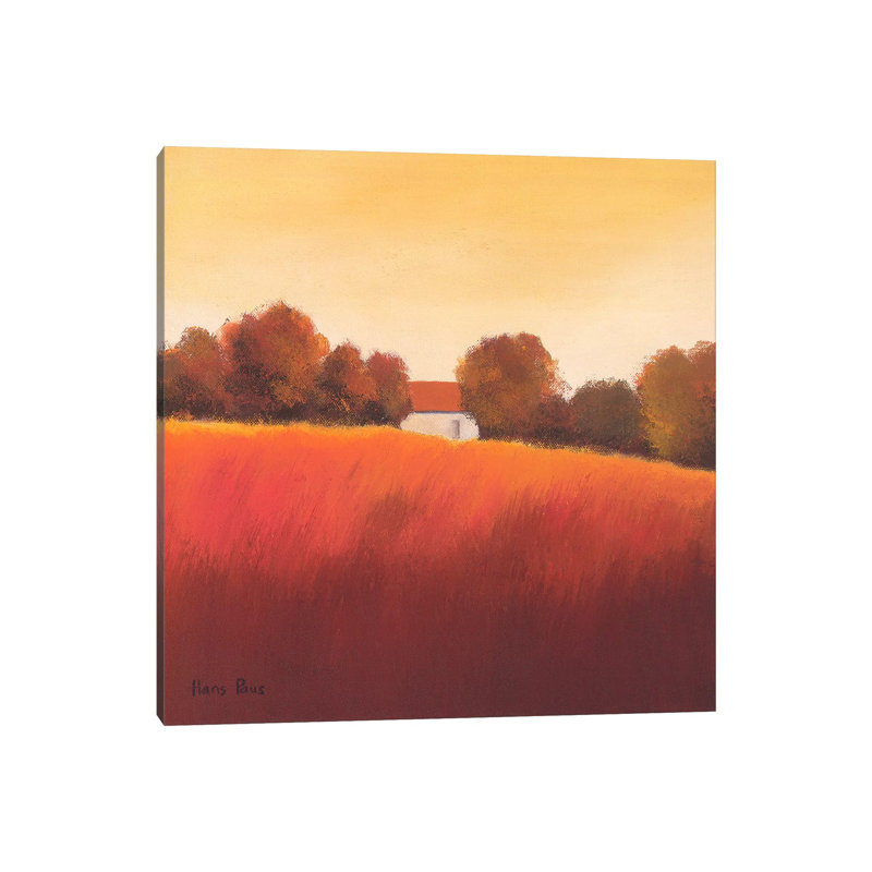 Scarlet Landscape IV by Hans Paus - Wrapped Canvas Gallery-Wrapped Canvas Giclée, 30.48 cm H x 30.48 cm W
