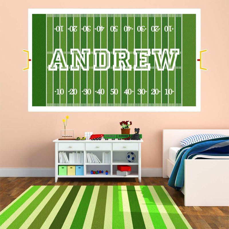 Décalcomanie murale personnalisée pour terrain de football, H 12 po x l 24 po, Oui