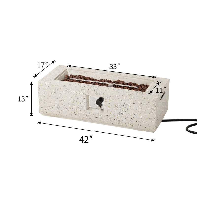 Rectangle Magnesium Oxide Propane Smokeless Fire Pit Table