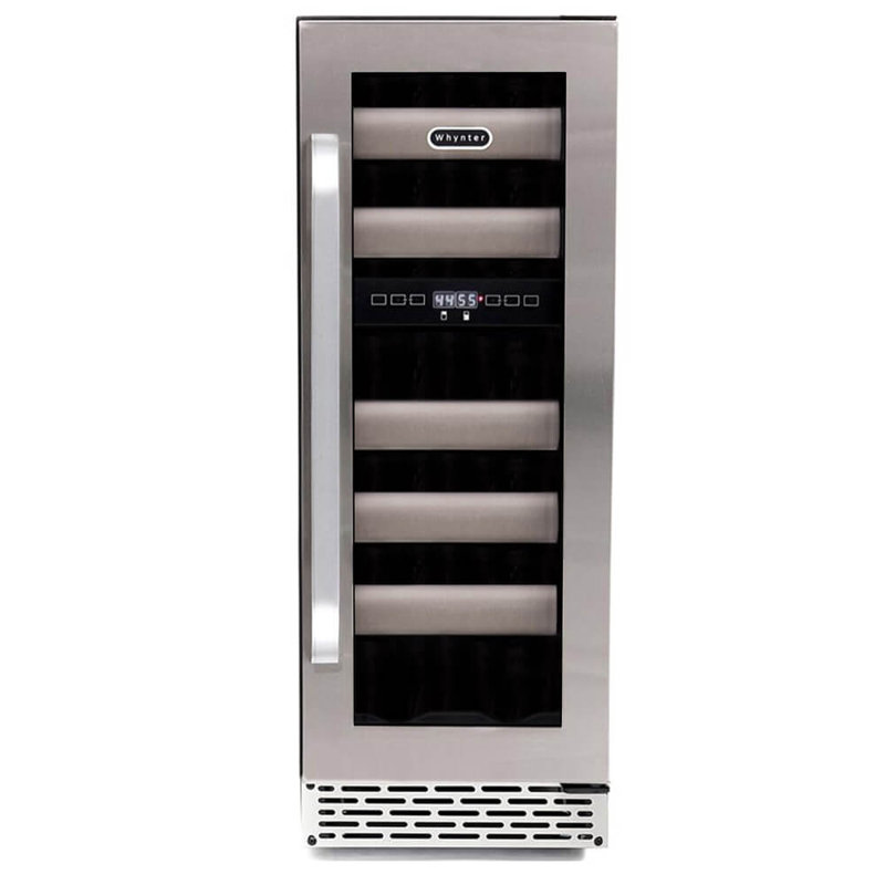Whynter 12'' width 17 Bottle Dual Zone Built-In Wine Refrigerator with Seamless Stainless Steel Door