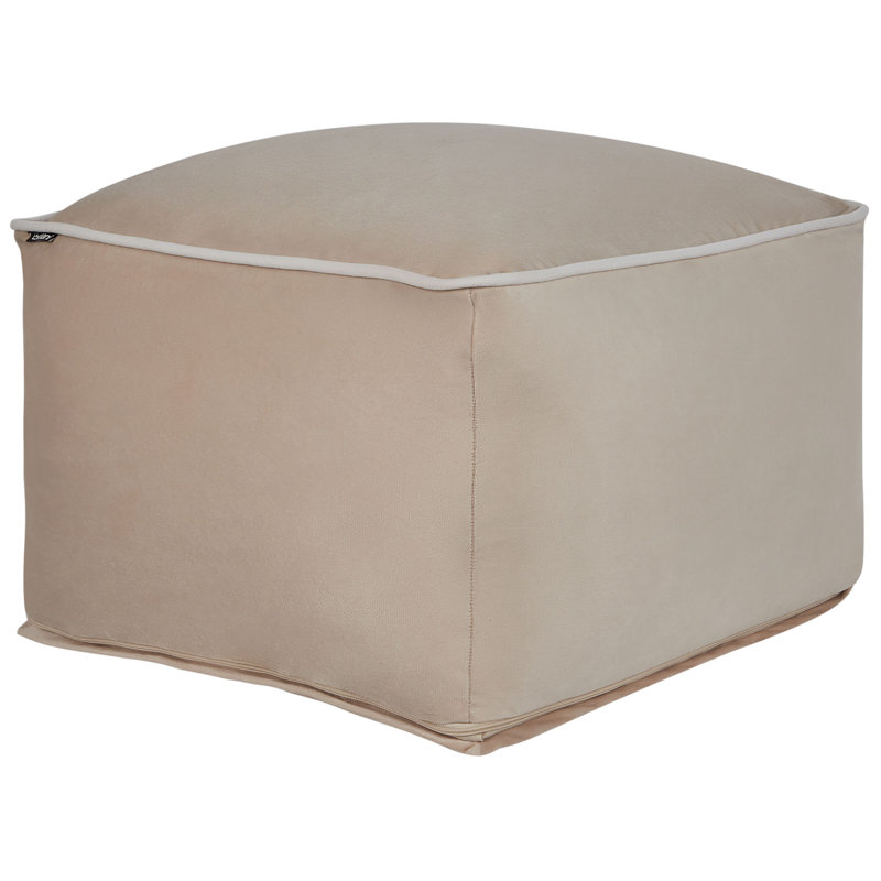 Abdulraheim 50cm Wide Square Pouffe Ottoman, Sand Beige