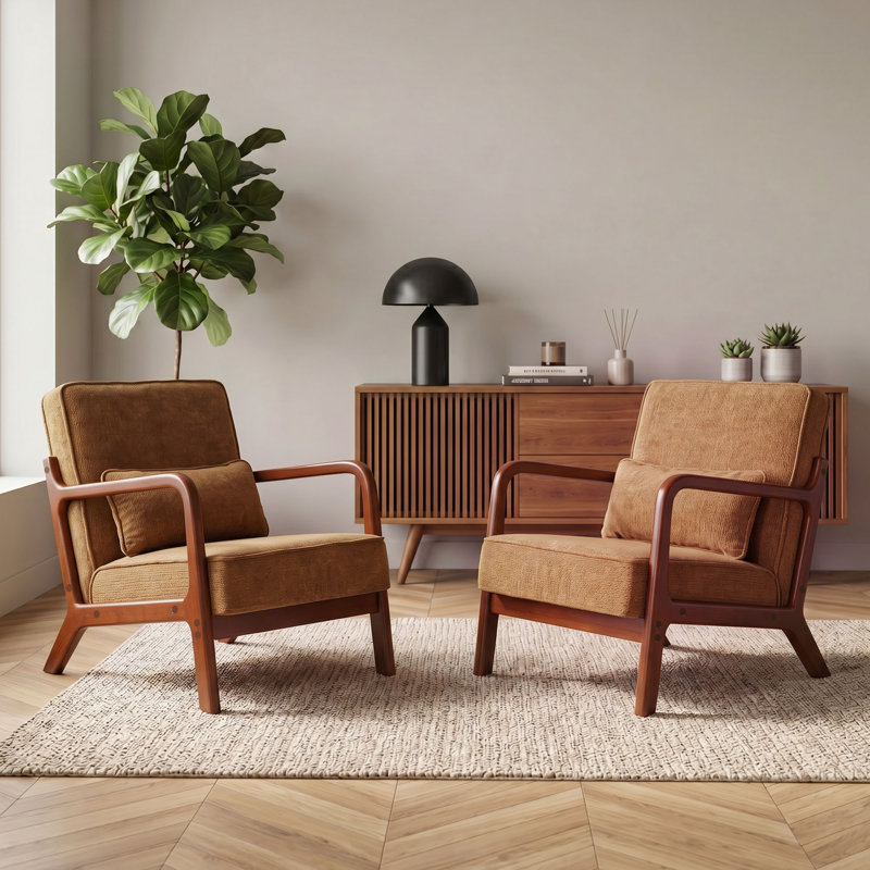 Upholstered Accent Chair, Brown