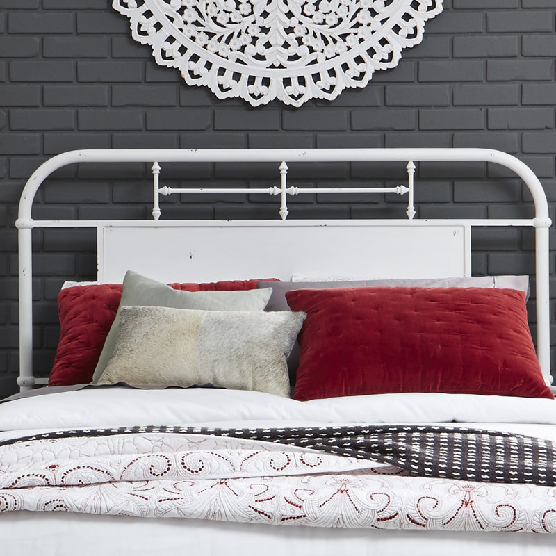 Edmund Open-Frame Metal Headboard, Twin, White