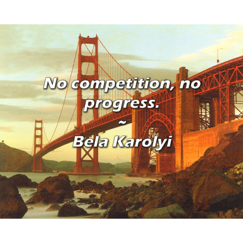 Bela Karolyi Quote: No competition, no progress.