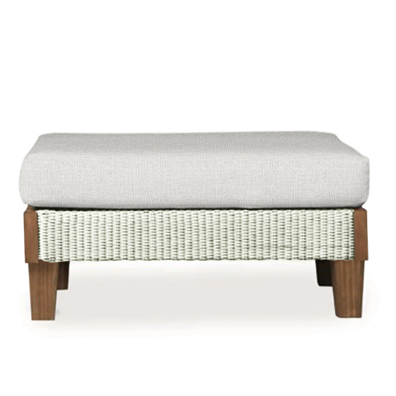 Catalina Outdoor Ottoman, Decorline Navy, Ivory
